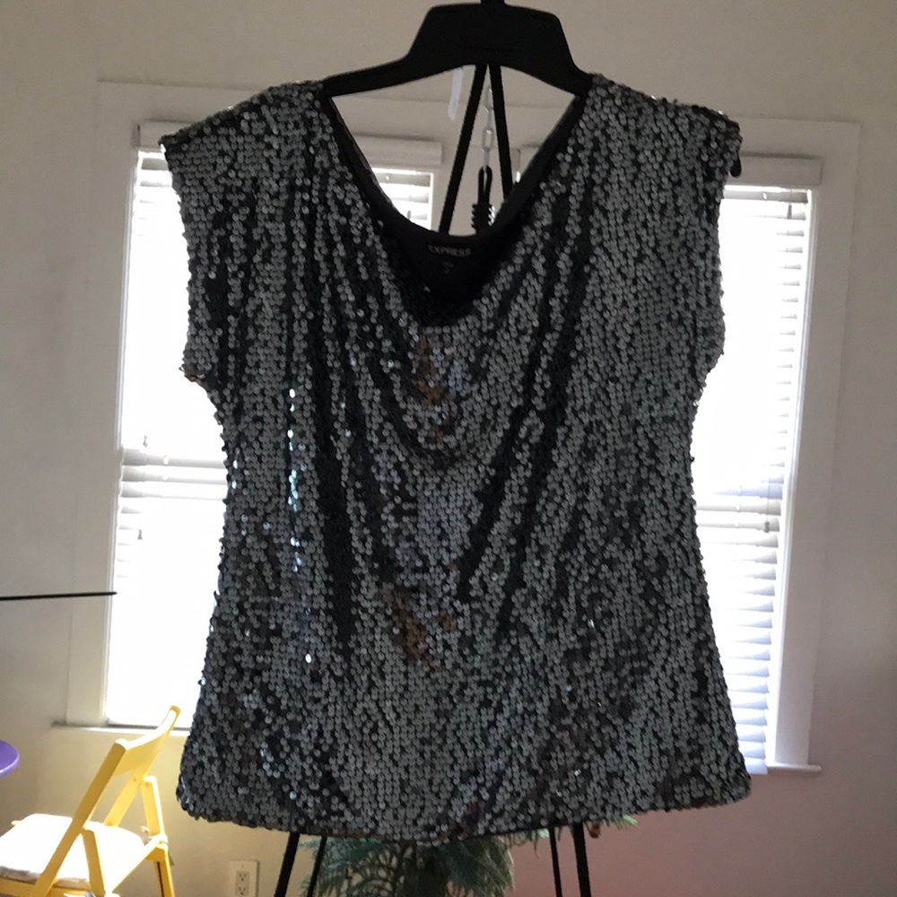 EXPRESS Cap Sleeve Holiday Top S/P